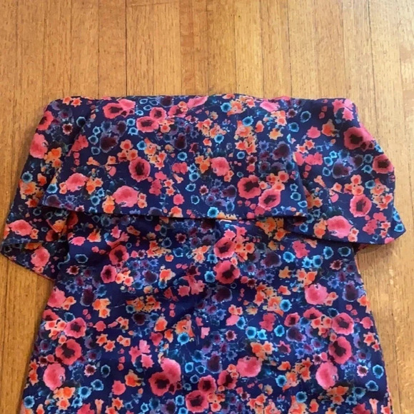 Badgley Mischka floral strapless dress - size 8 - Picture 2 of 4